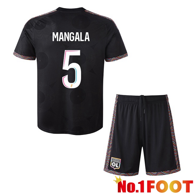 lyon OL (MANGALA 5) Kids Third Soccer Jersey Black 2026/2027