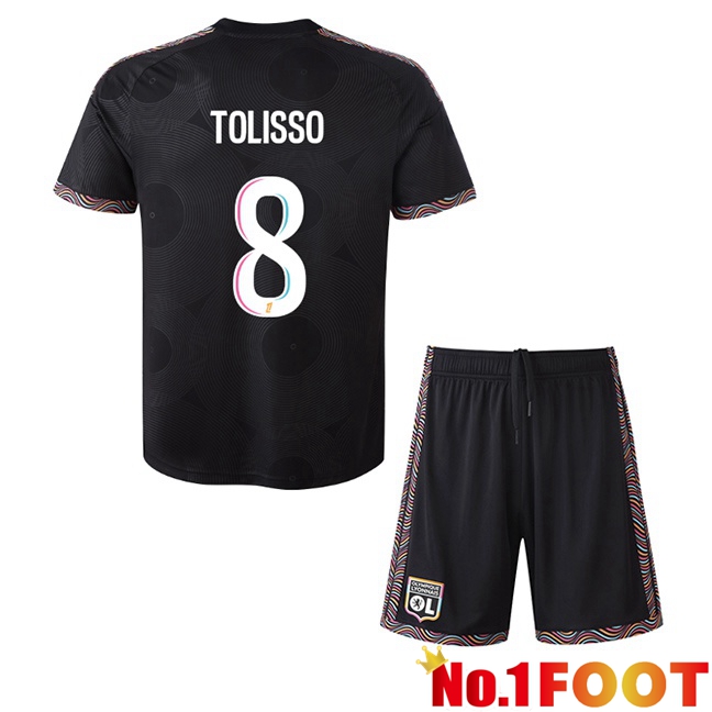 lyon OL (TOLISSO 8) Kids Third Soccer Jersey Black 2026/2027