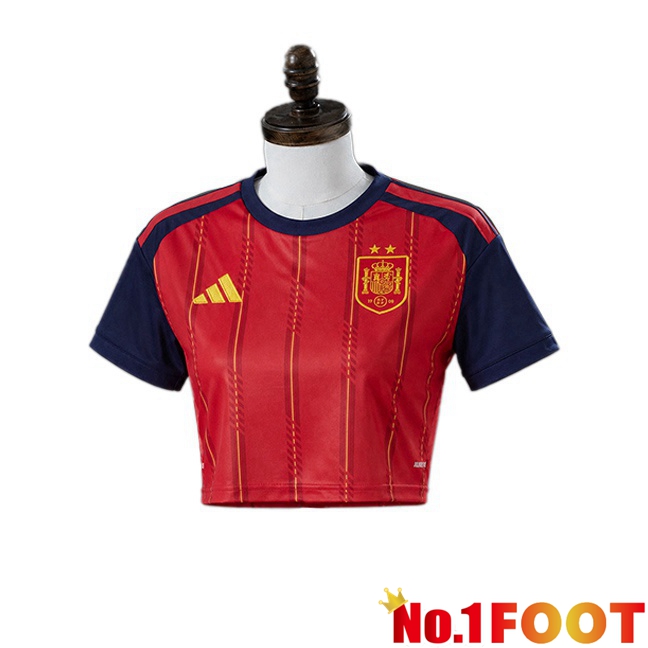 2 Stars Equipe de Spain Court Women Home Soccer Jersey Red 2026/2027