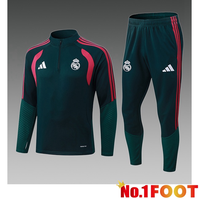 Real Madrid Kids kit Training Tracksuit Green 2026/2027