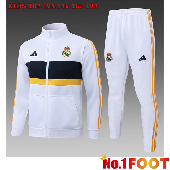 Real Madrid Kids kit Training Tracksuit - Training Jacket White 2026/2027