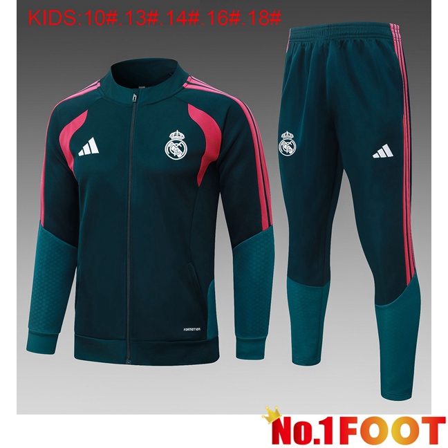 Real Madrid Kids kit Training Tracksuit - Training Jacket Green 2026/2027