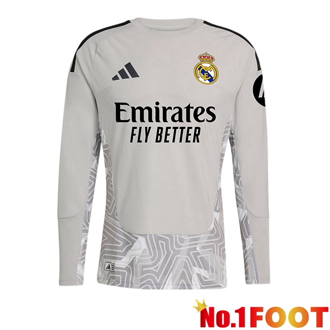 Real Madrid Goalkeeper Soccer Jersey Long sleeve Grey 2026/2027