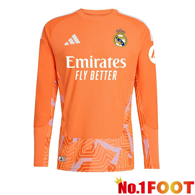 Real Madrid Goalkeeper Soccer Jersey Long sleeve Orange 2026/2027