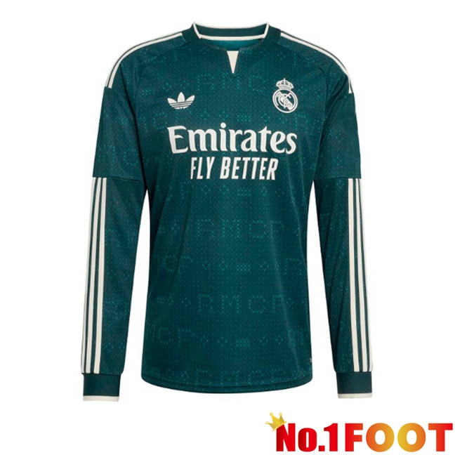 Real Madrid Away Soccer Jersey Long sleeve Green 2026/2027