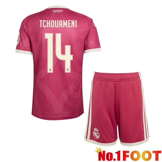 Real Madrid (Tchouameni 14) Kids Third Soccer Jersey Pink 2026/2027