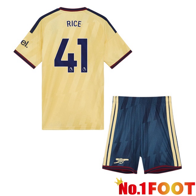 Arsenal (RICE 41) Kids Third Soccer Jersey Yellow 2026/2027