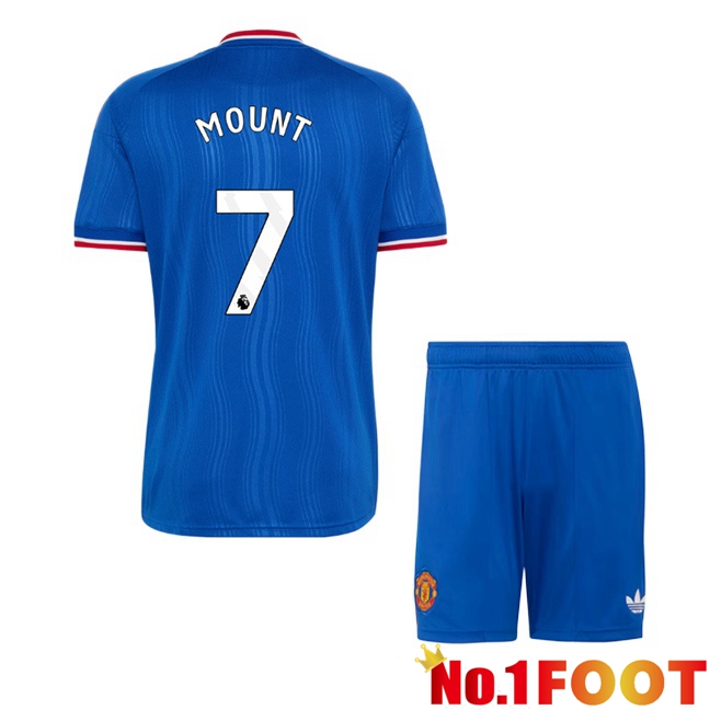 Manchester United (MOUNT 7) Kids Away Soccer Jersey Blue 2026/2027