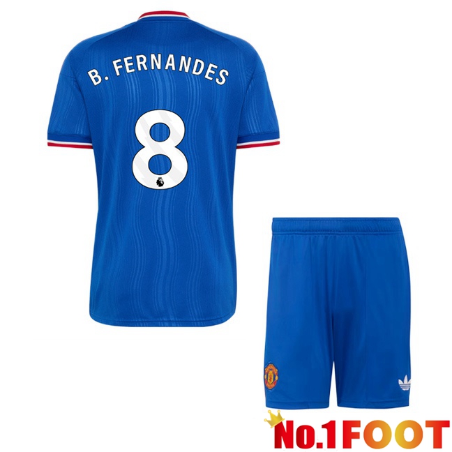 Manchester United (B. FERNANDES 8) Kids Away Soccer Jersey Blue 2026/2027