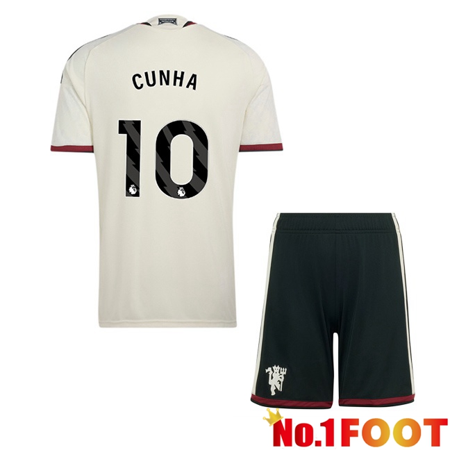 Manchester United (CUNHA 10) Kids Third Soccer Jersey White 2026/2027