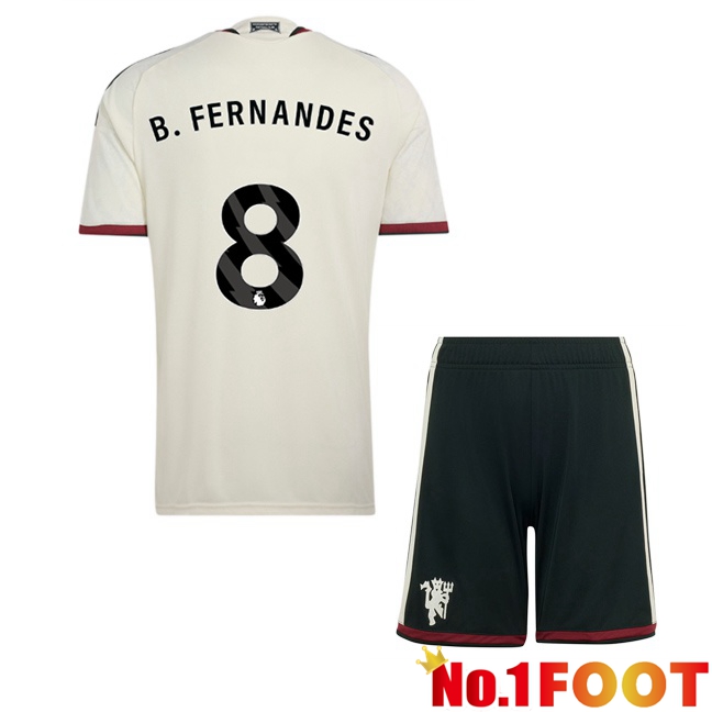 Manchester United (B. FERNANDES 8) Kids Third Soccer Jersey White 2026/2027