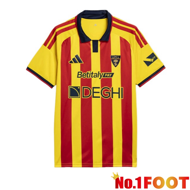 Lecce Home Soccer Jersey Yellow Red 2026/2027