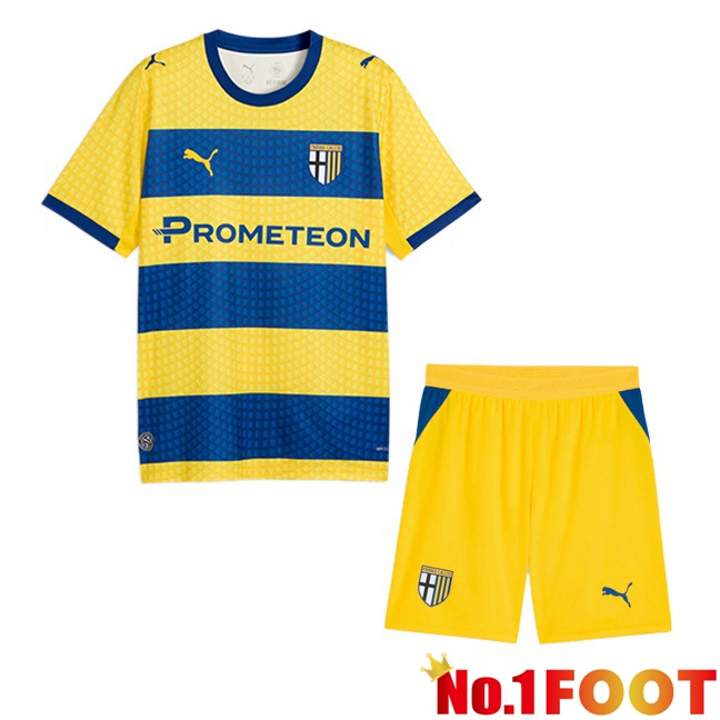 Parma Calcio Kids Away Soccer Jersey Yellow Blue 2026/2027