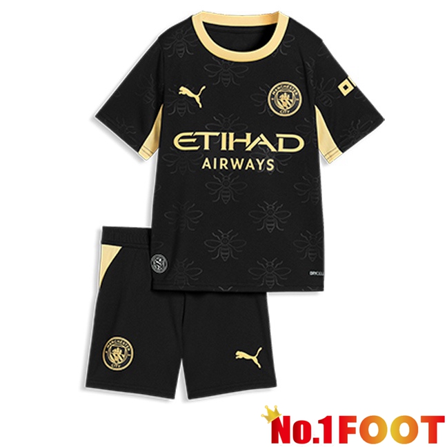 Manchester City Kids Away Soccer Jersey Black 2026/2027