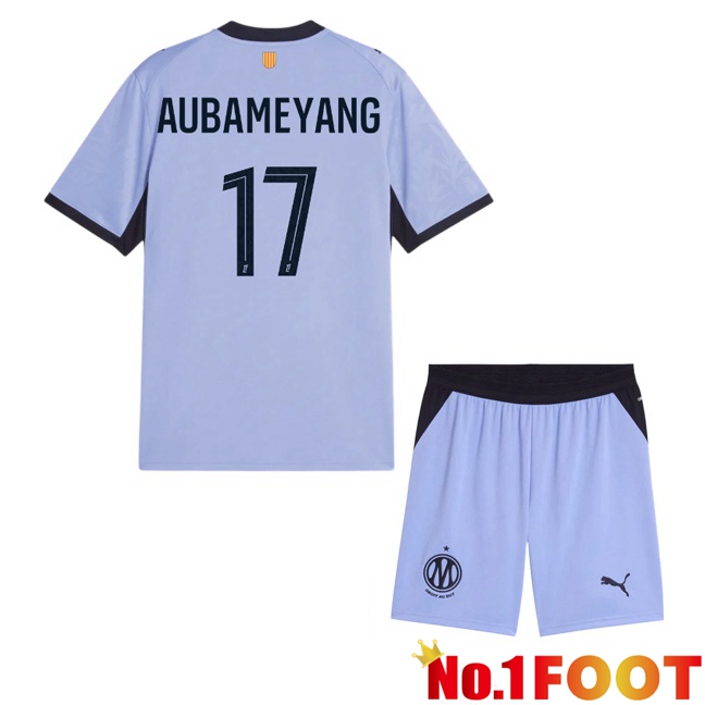 Marseille OM (Aubameyang 17) Kids Third Soccer Jersey Purple 2026/2027