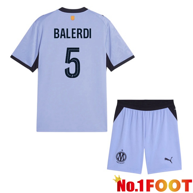 Marseille OM (Balerdi 5) Kids Third Soccer Jersey Purple 2026/2027
