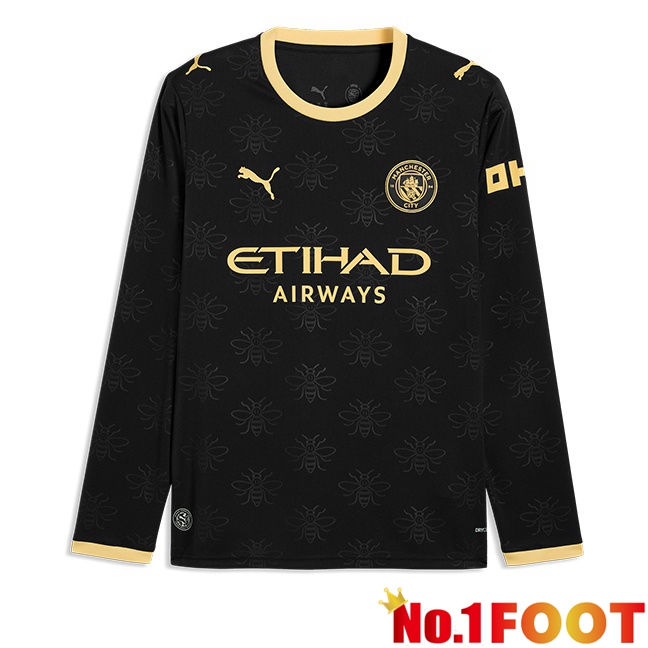 Manchester City Away Soccer Jersey Long sleeve Black 2026/2027