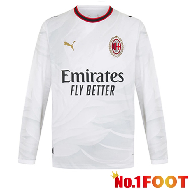 AC Milan Away Soccer Jersey Long sleeve White 2026/2027
