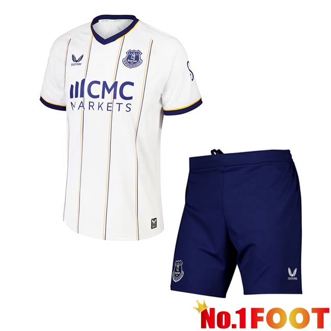Everton Kids Away Soccer Jersey White 2026/2027