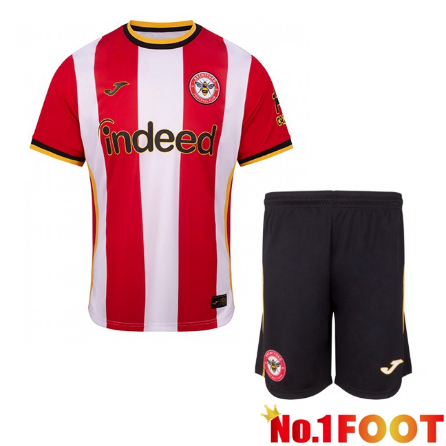 Brentford FC Kids Home Soccer Jersey Red White 2026/2027