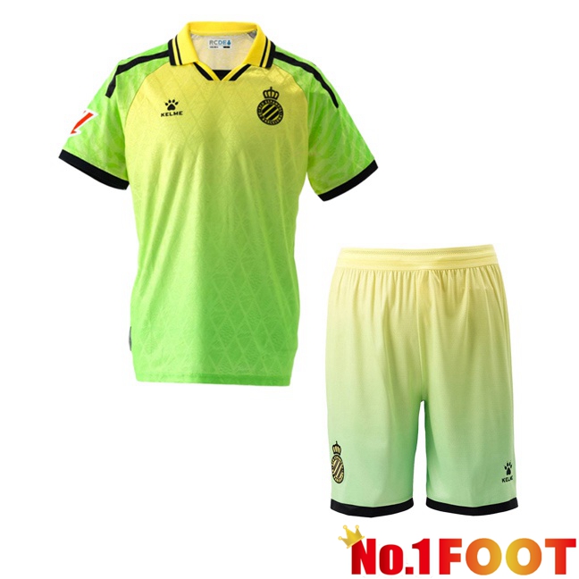 RCD Espanyol Kids Third Soccer Jersey Green Yellow 2026/2027