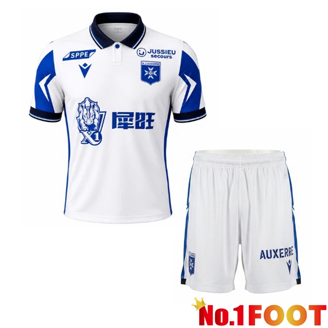 AJ Auxerre Kids Home Soccer Jersey White 2026/2027