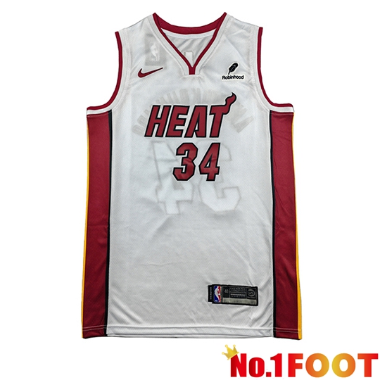 Miami Heat (ANTETOKOUNMPO #34) Soccer Jersey 2026/27 White/Red