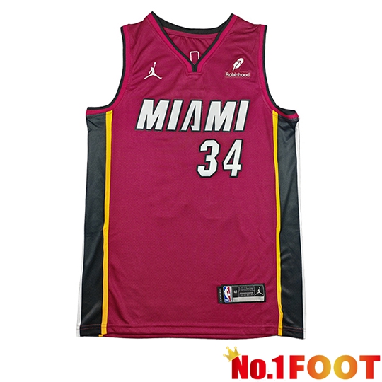 Miami Heat (ANTETOKOUNMPO #34) Soccer Jersey 2026/27 Red/Black