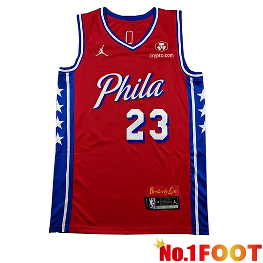 Philadelphia 76ers (JAMES #23) Soccer Jersey 2026/27 Red/Blue