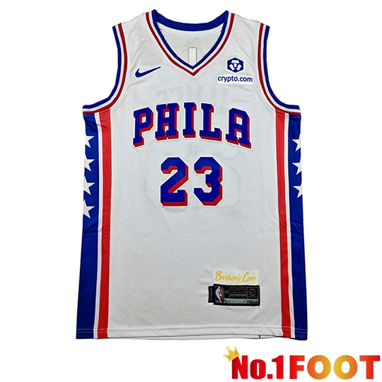 Philadelphia 76ers (JAMES #23) Soccer Jersey 2026/27 White/Blue