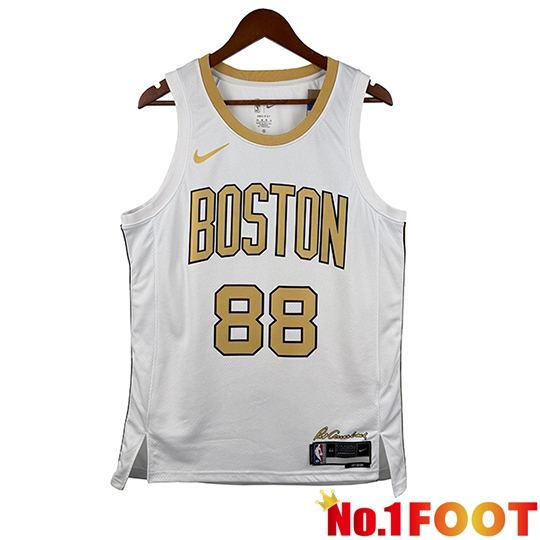 Boston Celtics (QUETA #88) Soccer Jersey 2025/26 White/Yellow