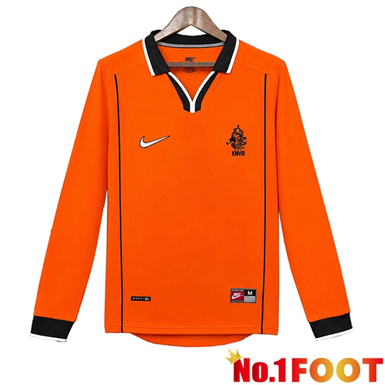 Netherlands Retro Home Soccer Jersey Long sleeve 1988