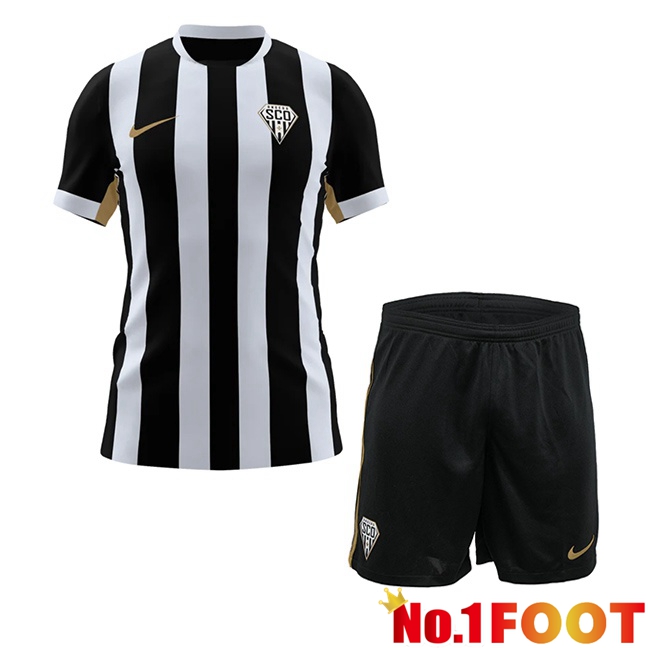 Angers SCO Kids Home Soccer Jersey Black White 2026/2027