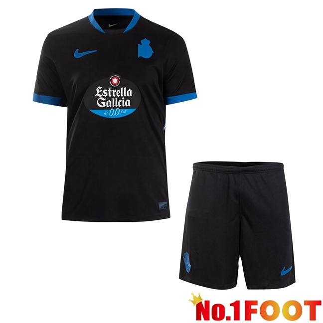 Deportivo de La Coruna Kids Away Soccer Jersey Black 2026/2027