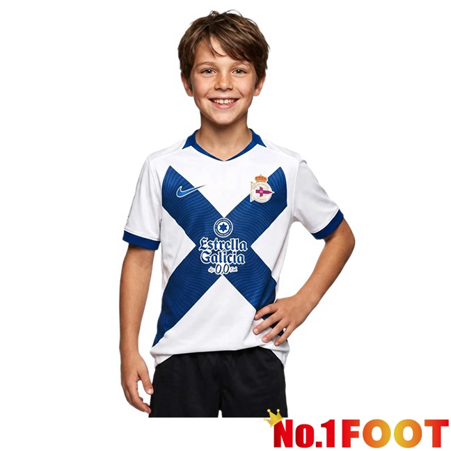 Deportivo de La Coruna Kids Third Soccer Jersey White Blue 2026/2027
