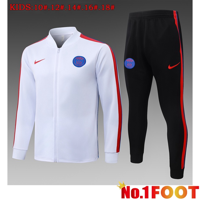 Paris PSG Kids kit Training Tracksuit - Training Jacket White 2026/2027