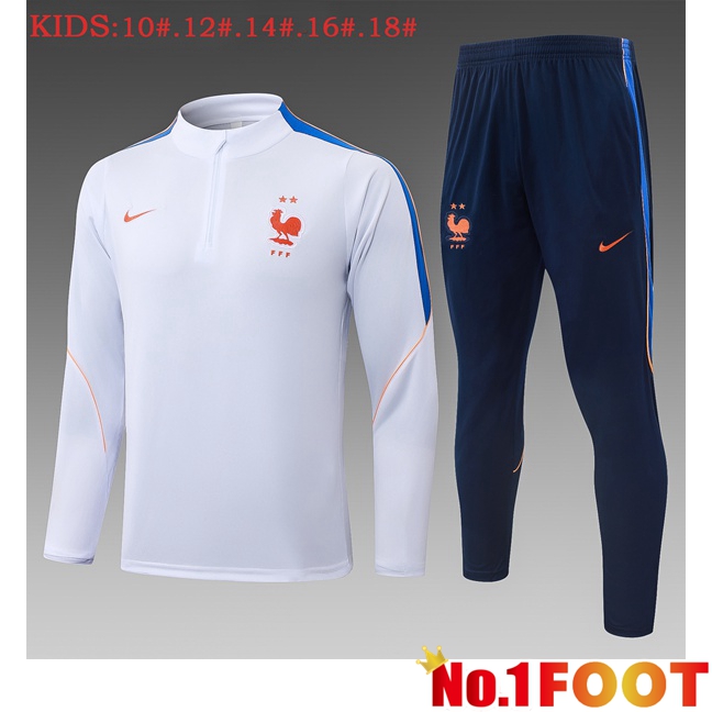 France Kids kit Training Tracksuit White 2026/2027