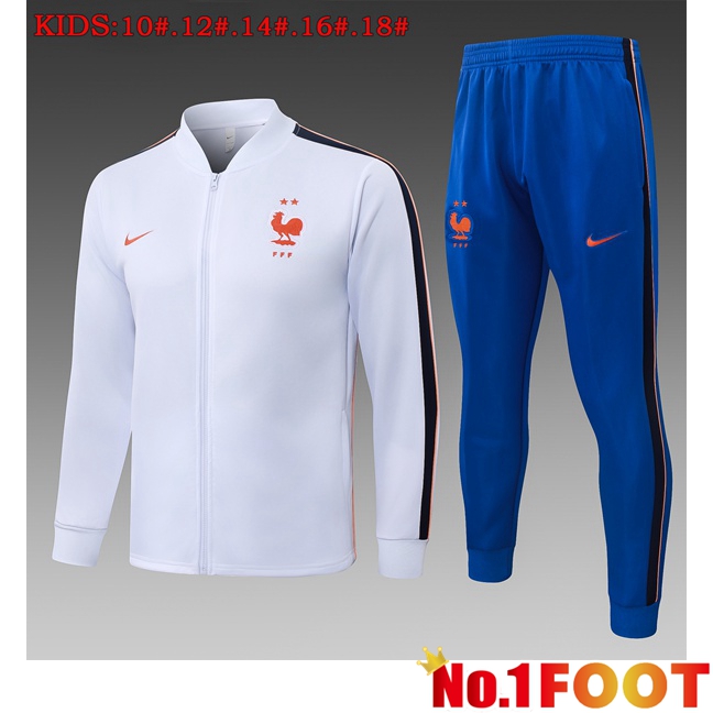 France Kids kit Training Tracksuit - Training Jacket White 2026/2027