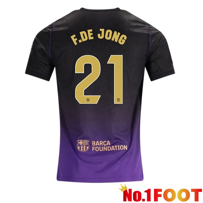 FC Barcelona (F. DE JONG 21) Away Soccer Jersey Purple Black 2026/2027