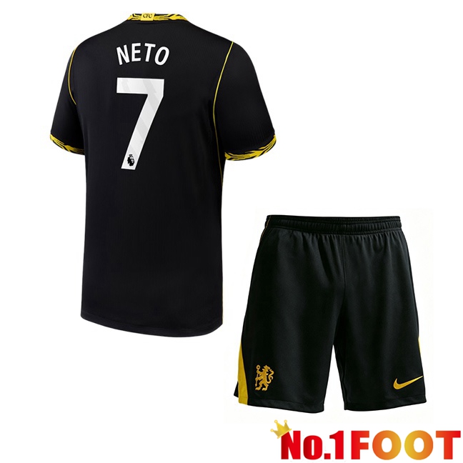 FC Chelsea (NETO 7) Kids Away Soccer Jersey Black 2026/2027