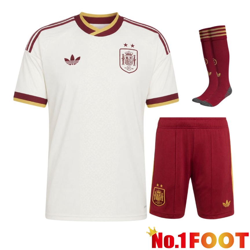 Spain 2 Stars Away kit Soccer Jersey (Shorts + Socks) 2026/2027