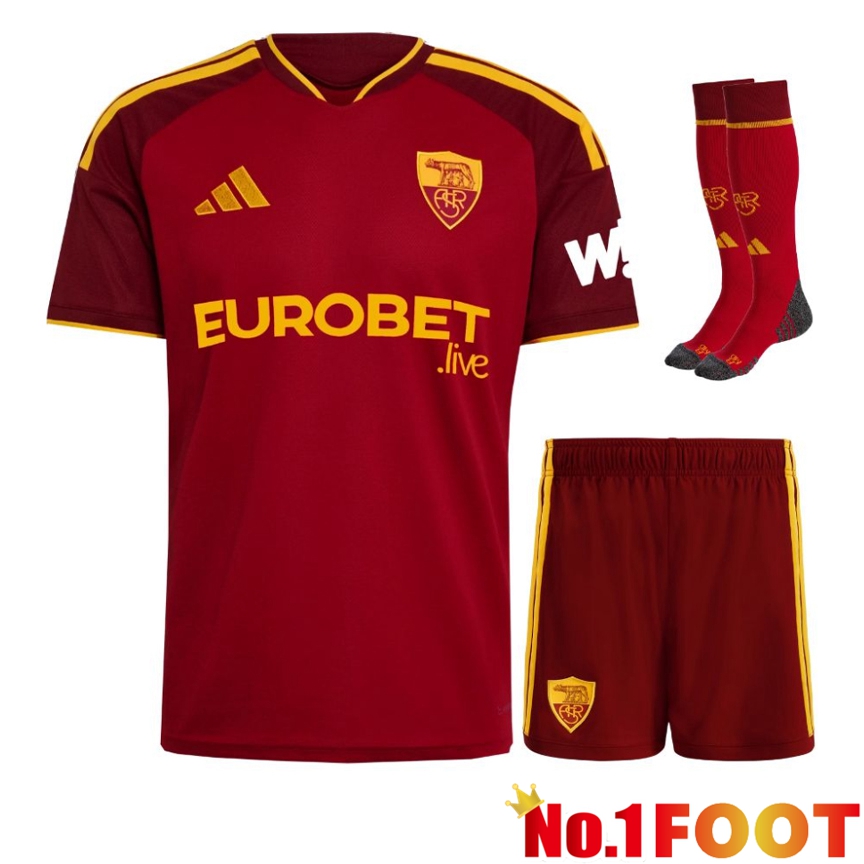 AS Rome Home kit Soccer Jersey (Shorts + Socks) 2026/2027