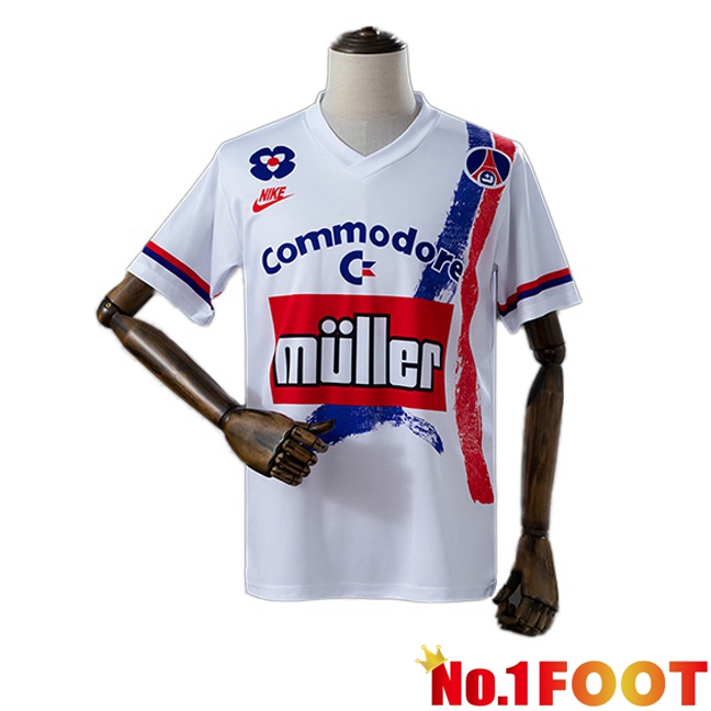 Paris PSG Retro Home Soccer Jersey White 1991-1992