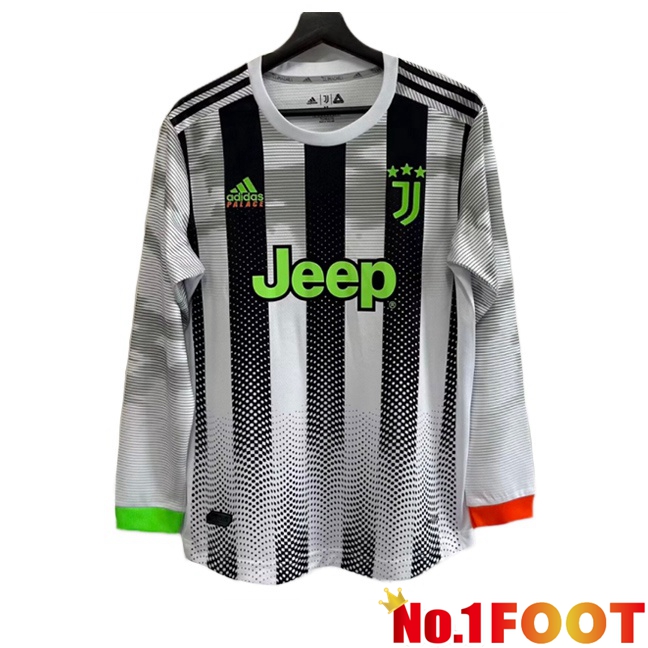 Juventus Retro Fourth Soccer Jersey Long sleeve Black White 2019-2020