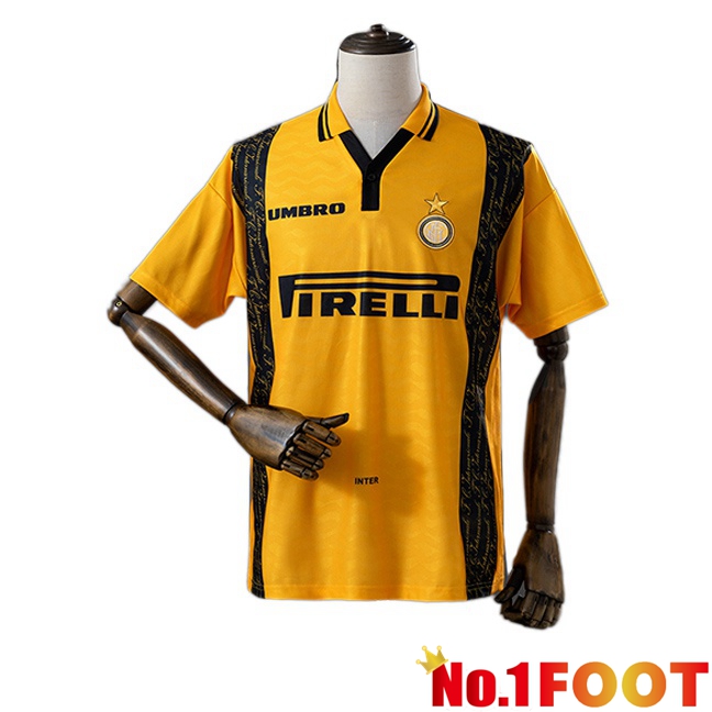 Inter Milan Retro Third Soccer Jersey Yellow 1996-1997