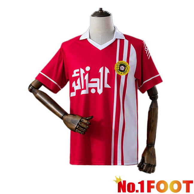 Algeria Retro Away Soccer Jersey Red 1986