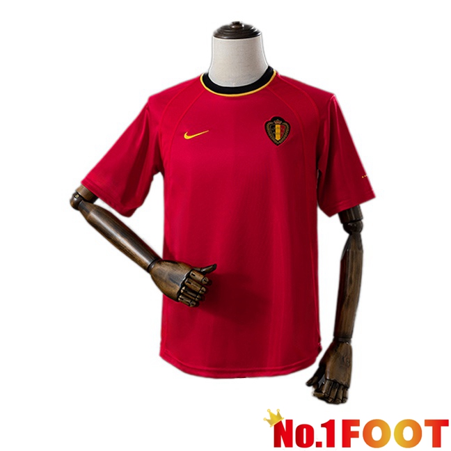 Belgium Retro Home Soccer Jersey Red 2000