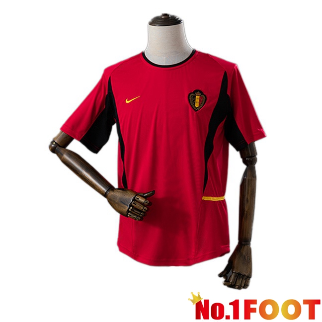 Belgium Retro Home Soccer Jersey Red 2002