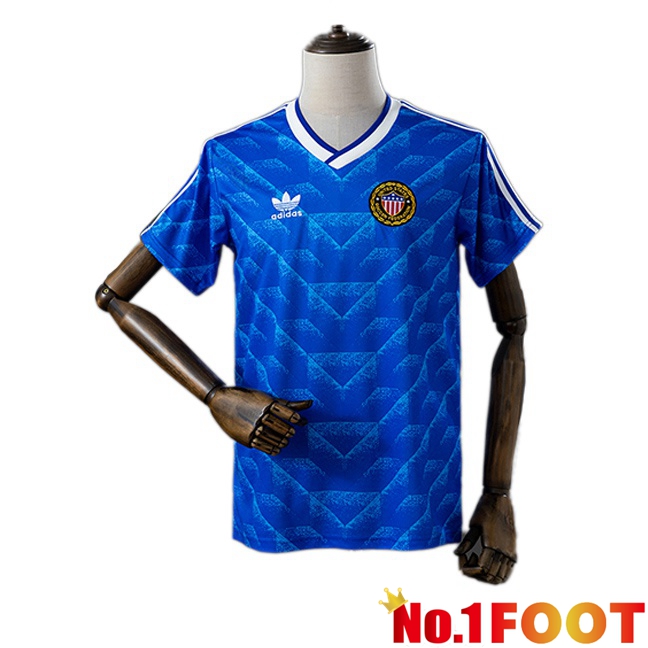 United States Retro Away Soccer Jersey Blue 1988