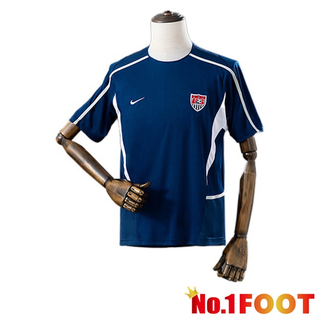 United States Retro Away Soccer Jersey Blue Royal 2002